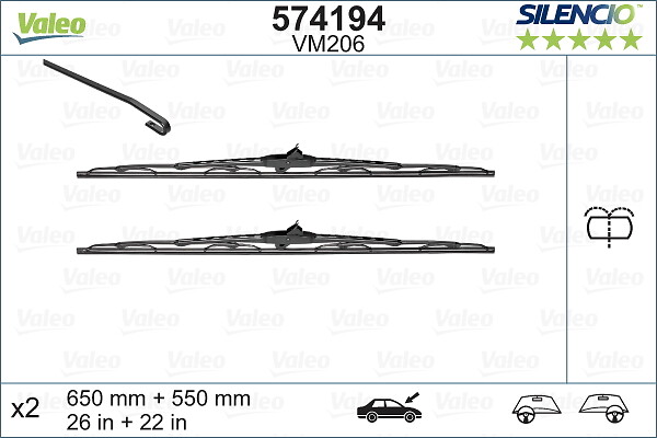 VALEO SILENCIO PERFORMANCE Ablaktörlő lapát 574194_VALEO